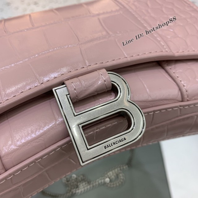 Balenciaga專櫃爆款鱷魚紋迷你女士肩背包 巴黎世家沙漏鏈條斜挎包 fyj1857